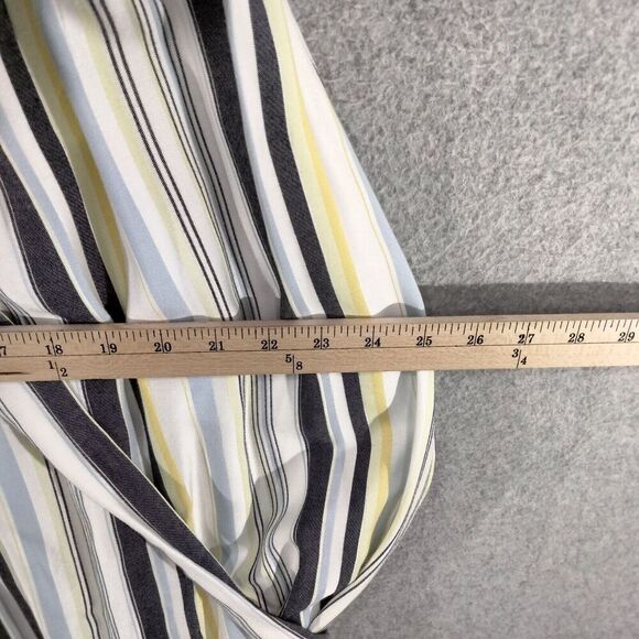 LOFT Plus Tank Dress Womens Size 16 Yellow Blue Striped Lined Belted V-Neck - Picture 9 of 14